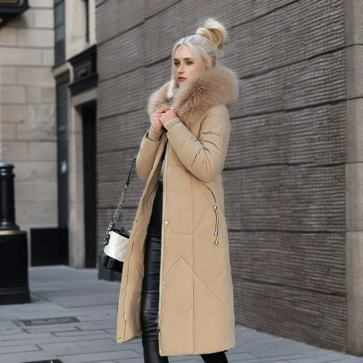 Mune | Long Winter Coat with Fur Hood
