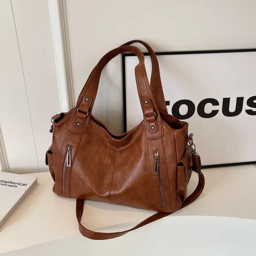 Mune | Stylish Leather Handbag with Zipper