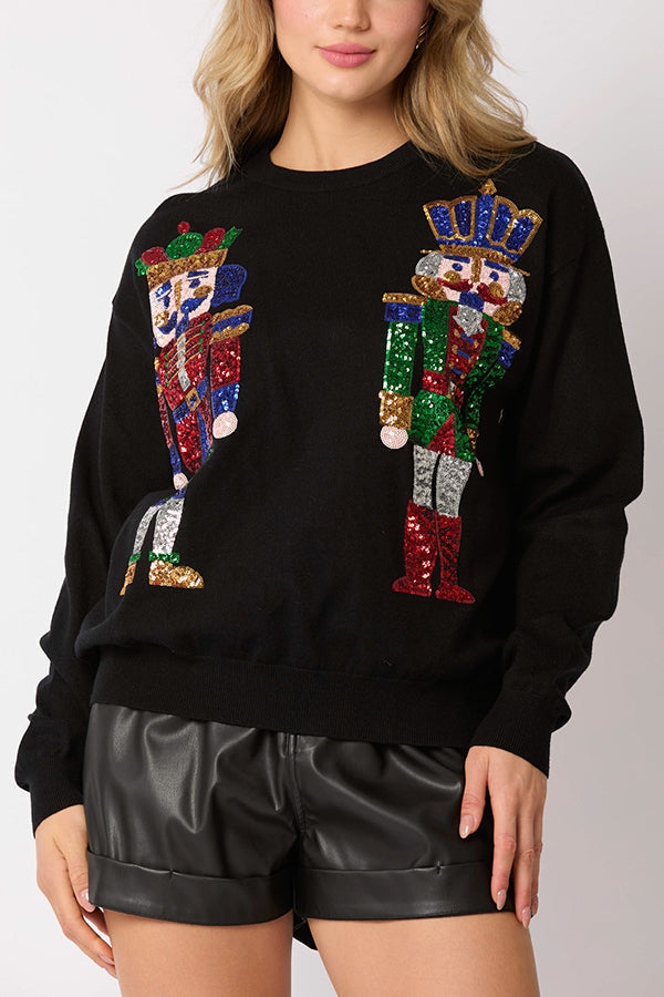 Mune | Christmas Soldier Sequin Fashion Casual Sweatshirt