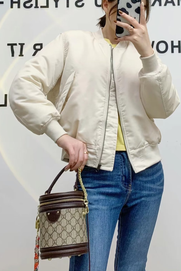 Mune | Collar Thickened One-Sided Flight Jacket Baseball Jacket
