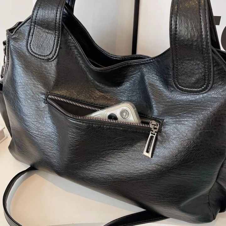 Mune | Stylish Leather Handbag with Zipper