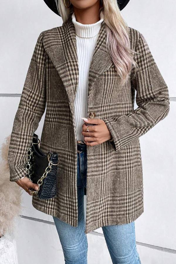 Mune | Collection Checked Collar Long Sleeve Jacket