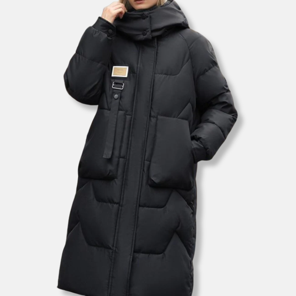 Mune | Plus Size Relaxed Fit Maxi Length High Collar with Hood