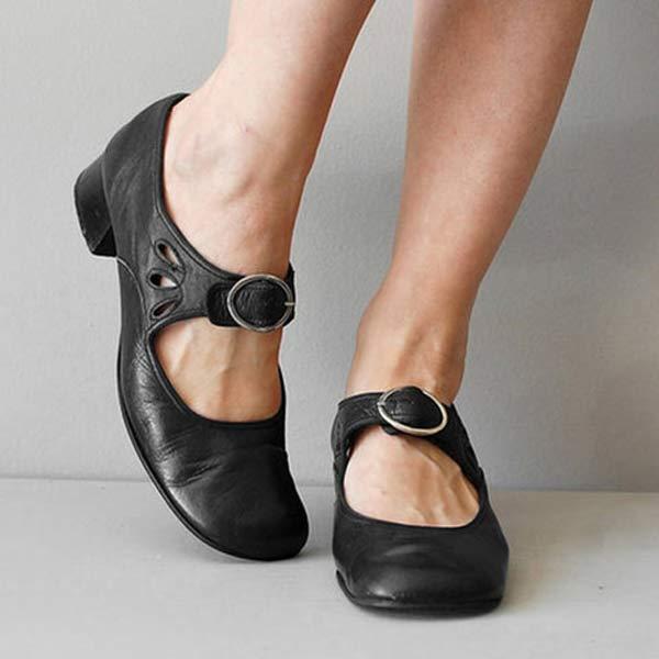 Mune Fashion Women's Mary Jane Shoes with Round Toe Vintage Style