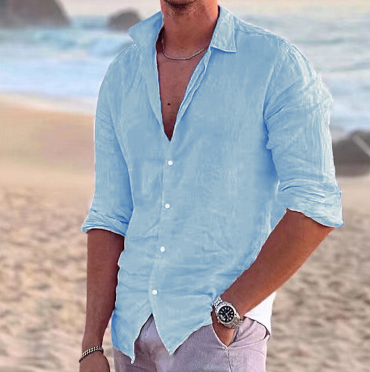 Elegant summer shirt made of airy linen fabric