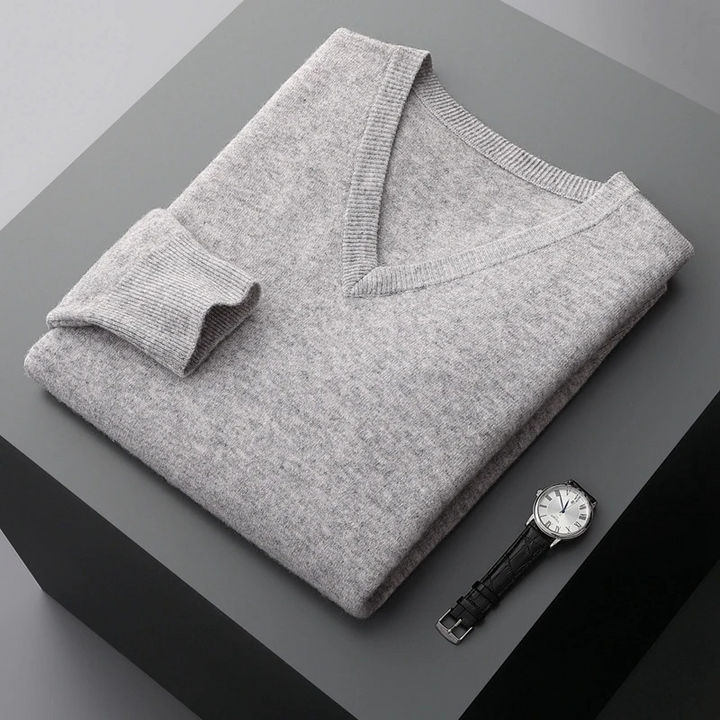 Mune | Cashmere Sweater Men V Neck Soft Cashmere Knit Material