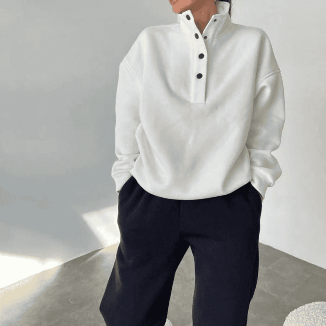 Mune | Stand collar and snap buttons separate pants women tracksuit