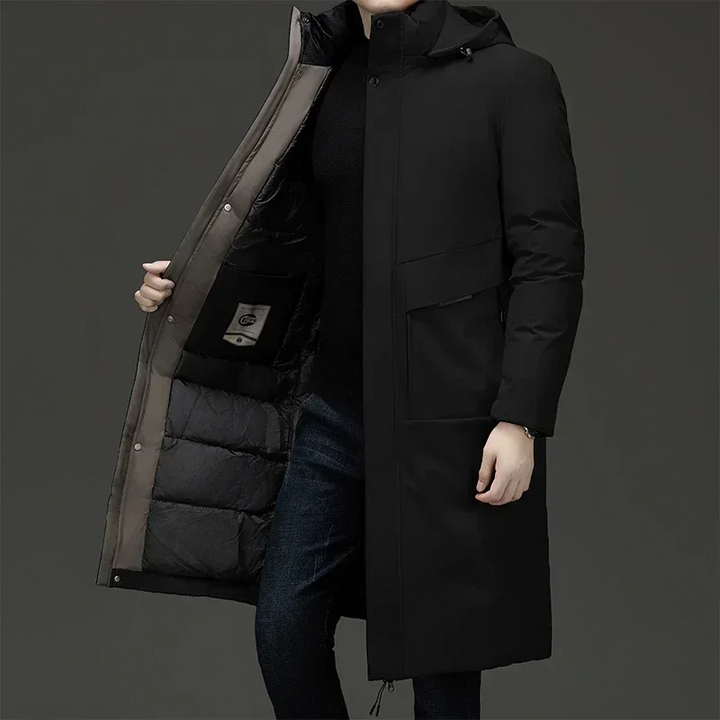 Mune | Men's Longline Parka with Hood and Insulated Lining