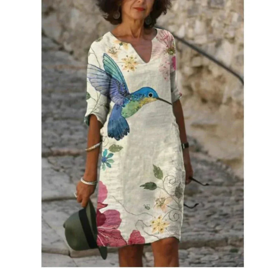 Women’s Floral V-Neck Midi Dress