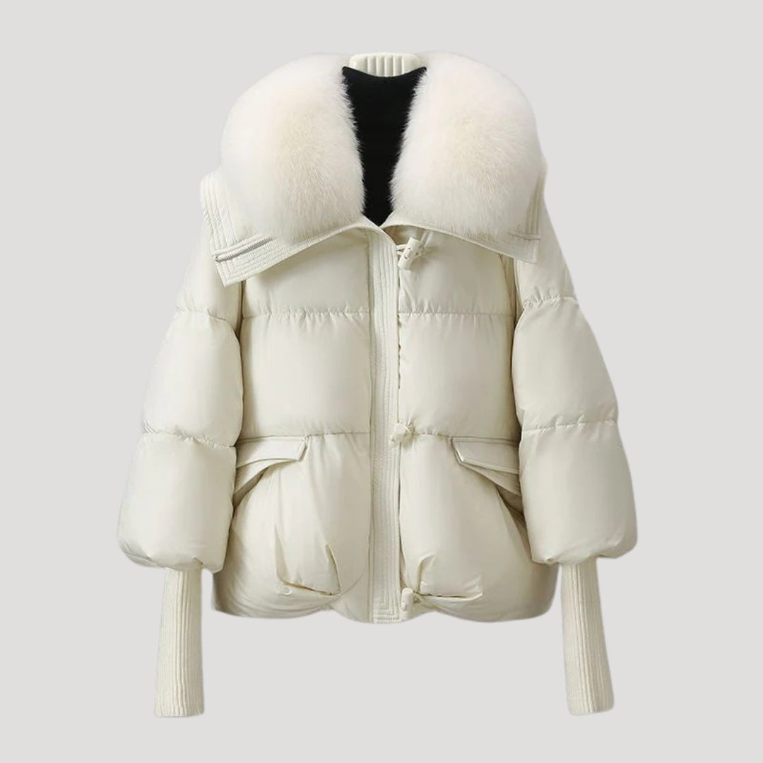 Mune | Women's Snowman Jacket Faux Fur Collar Winter Coat