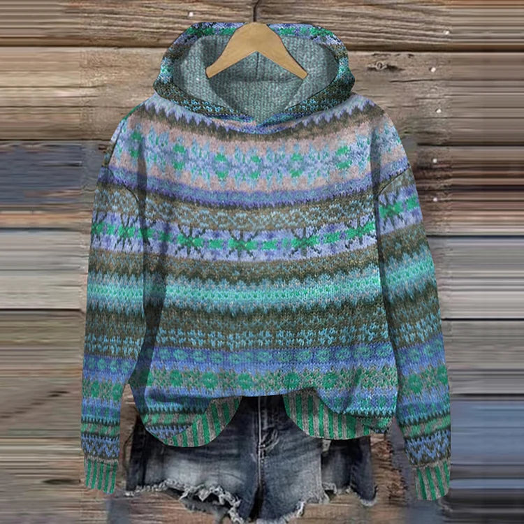 Mune | Women's knit hoodie with Norwegian pattern and hood