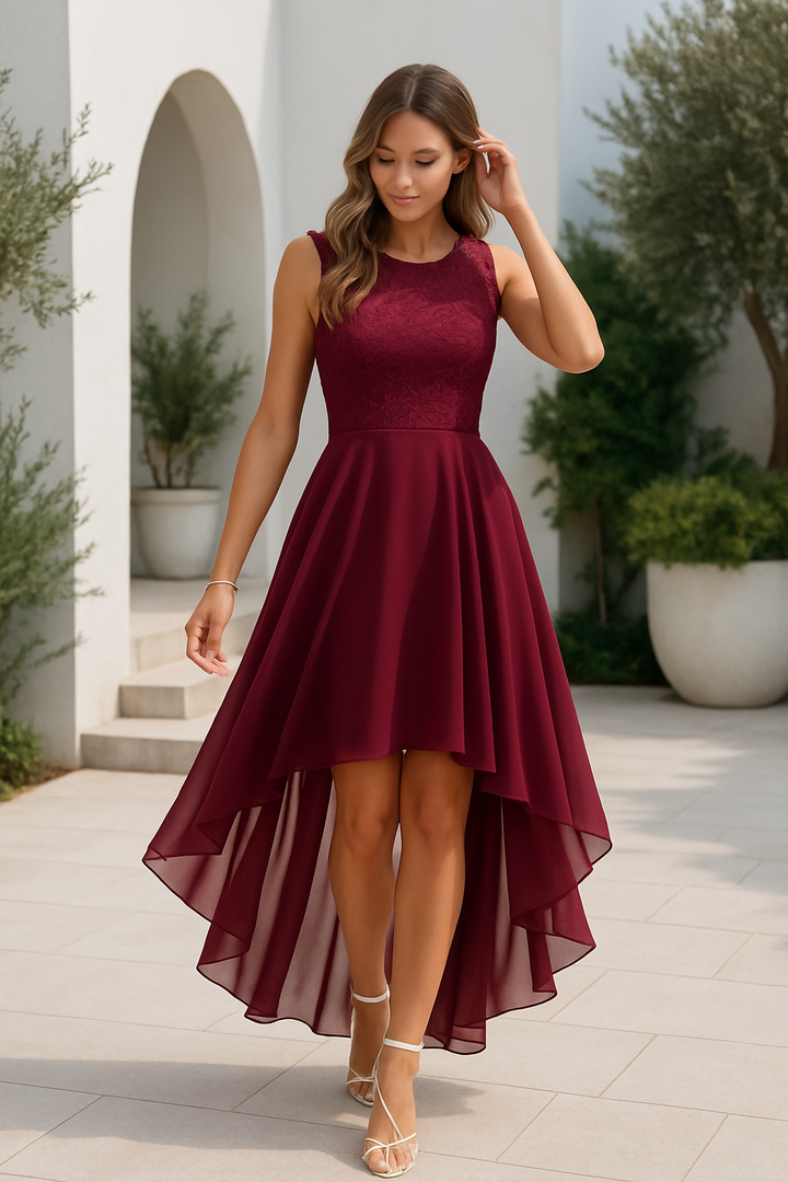 Women Wedding Guest High Low Dress