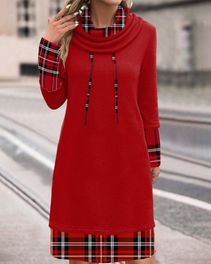 Mune | Classic Look Checked Long Sleeve Dress