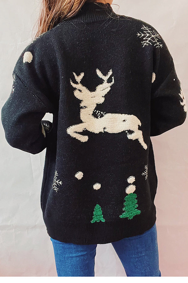 Mune | Christmas Pattern Knitted Round Neck Long Sleeve Sweater