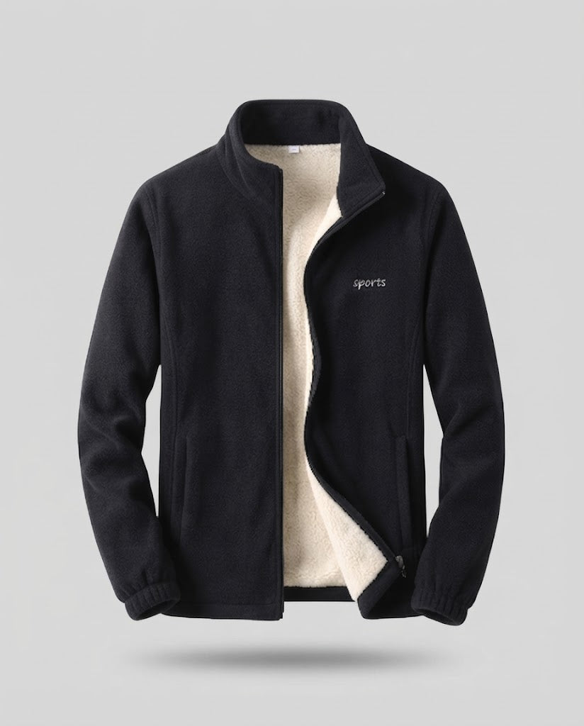 Men's Fleece Jacket with Stand-up Collar Mune Fashion