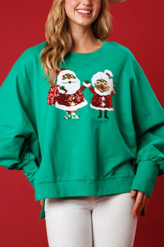Mune | Santa Sequins Casual Loose Long Sleeve Sweatshirt