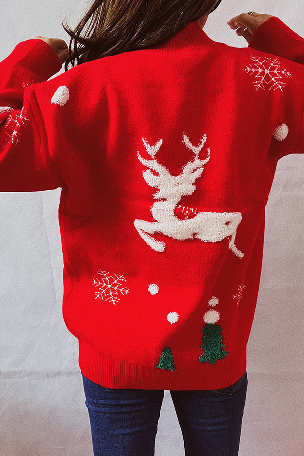 Mune | Christmas Pattern Knitted Round Neck Long Sleeve Sweater