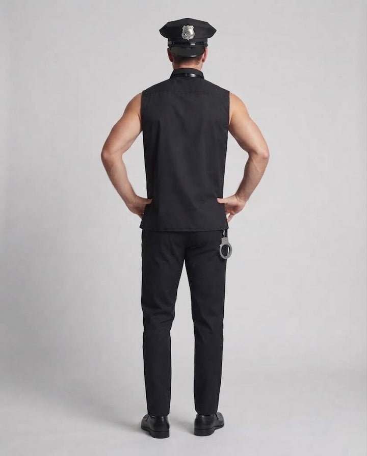 Men's Police Costume with Sleeveless Top and Accessories Mune Fashion