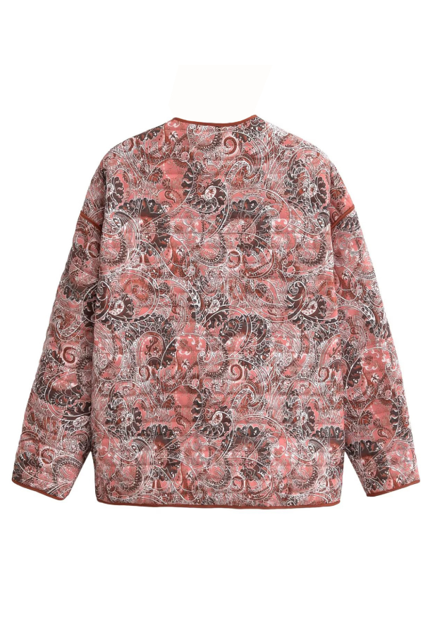 Mune | Print Loose V-Neck Cardigan Cotton Jacket