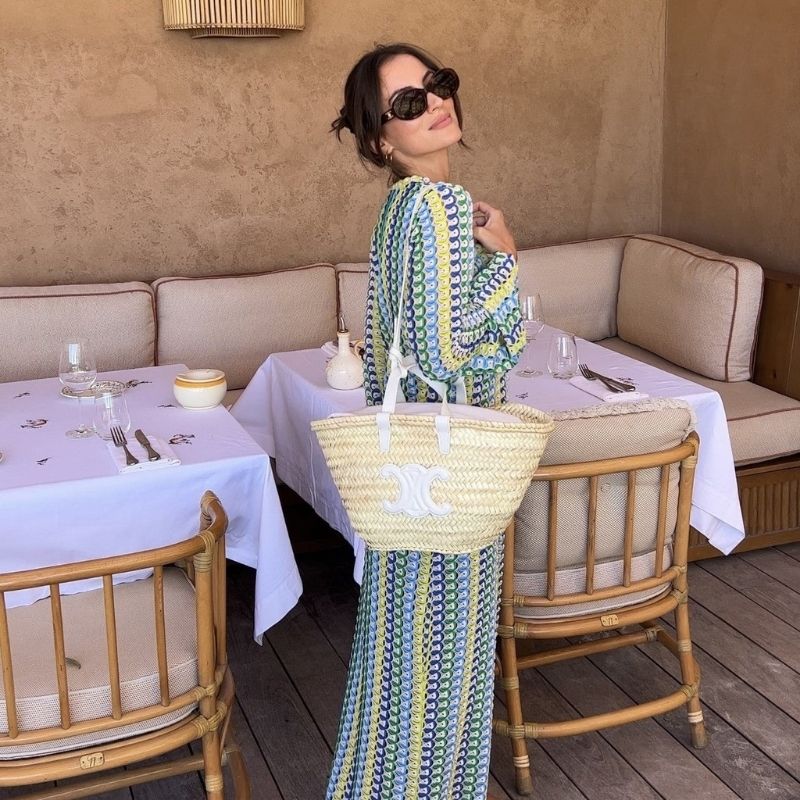 Mune | Long-Sleeved Crochet Maxidress with Striped Pattern