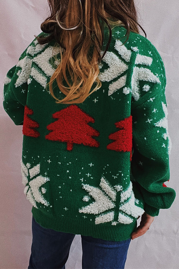 Mune | Christmas Pattern Knitted Round Neck Long Sleeve Sweater
