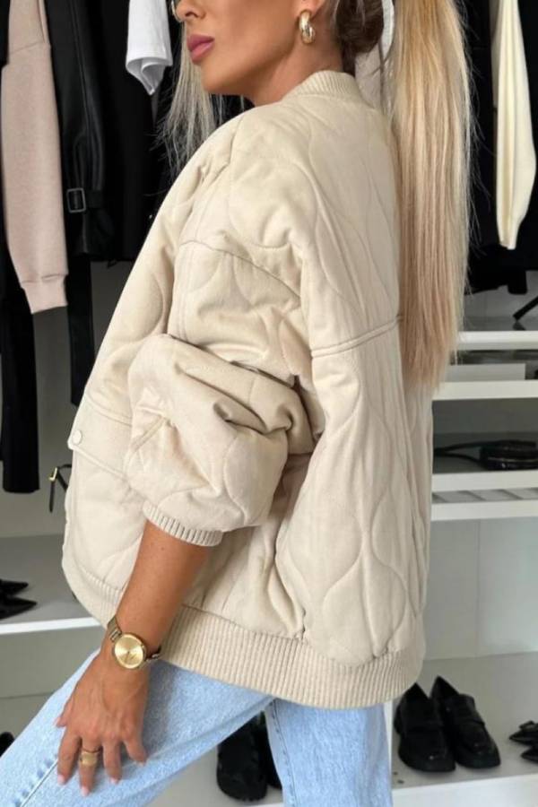 Mune | Collar Snap Down Long Sleeve Jacket