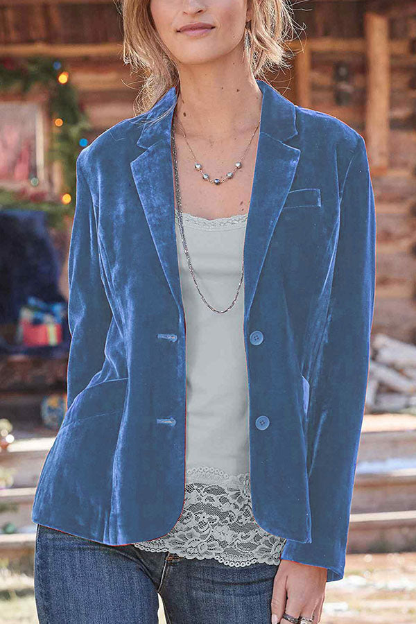Mune | Velvet Solid Color Fashionable Casual Blazer