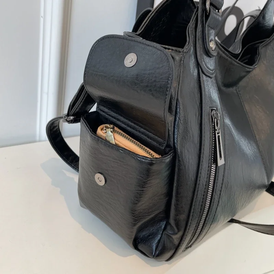 Mune | Stylish Leather Handbag with Zipper