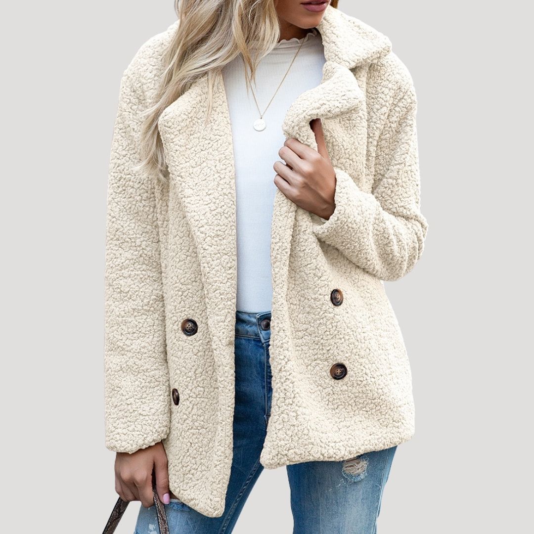 Mune | Women's Teddy Fleece Double-Breasted Winter Jacket