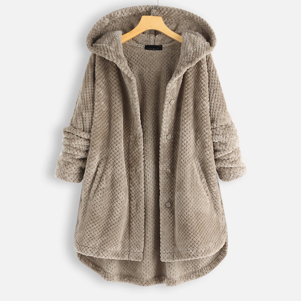 Mune | Mid-length, reversible fleece jacket with hood for winter