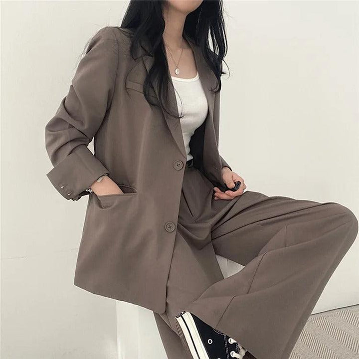 Women’s Tailored Suit Set with Long Blazer