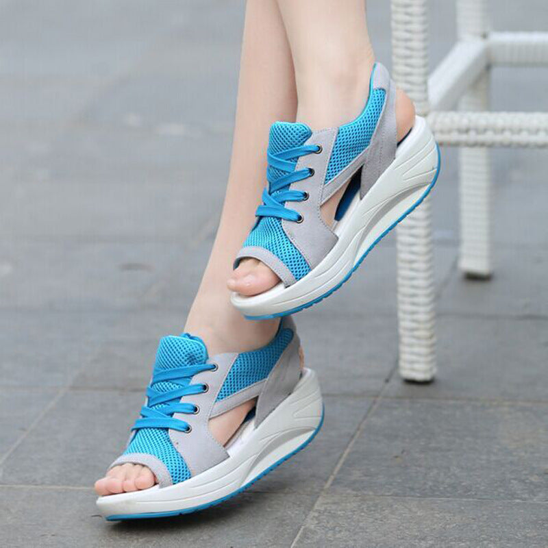 Ladies' Nano Sneaker Sandal with Platform Sole and Breathable Mesh Fabric Mune Fashion