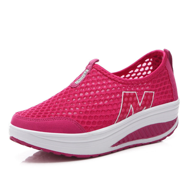 Women's lightweight mesh slip-ons with ergonomic wedge sole and shock-absorbing midsole Mune Fashion