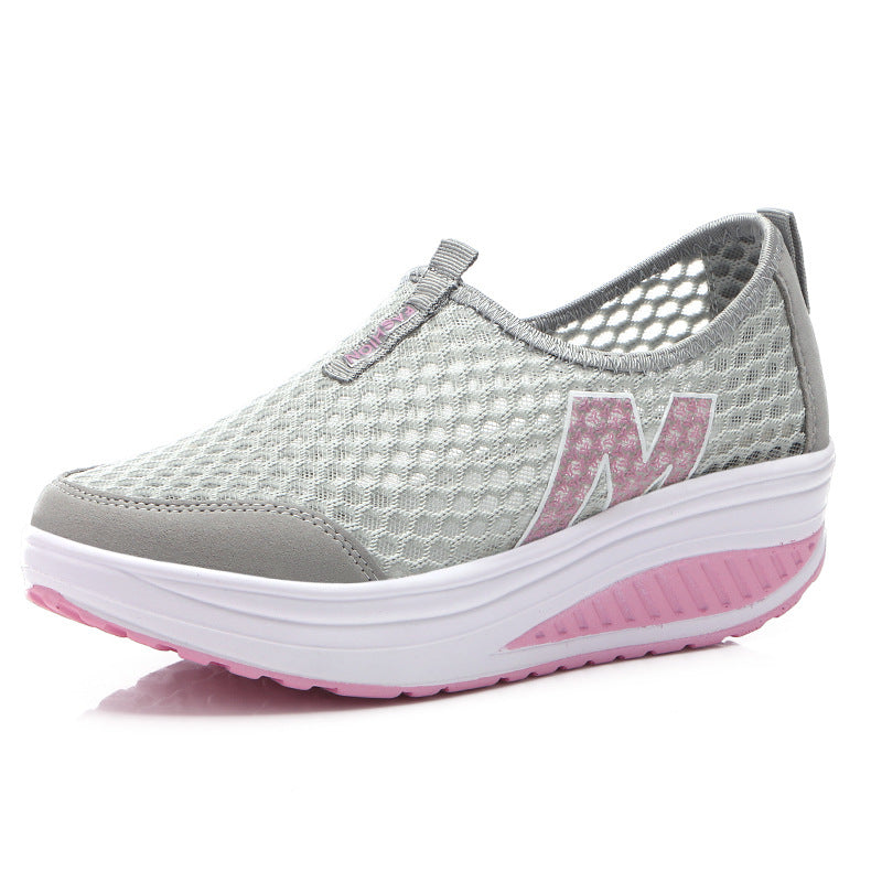 Women's lightweight mesh slip-ons with ergonomic wedge sole and shock-absorbing midsole Mune Fashion