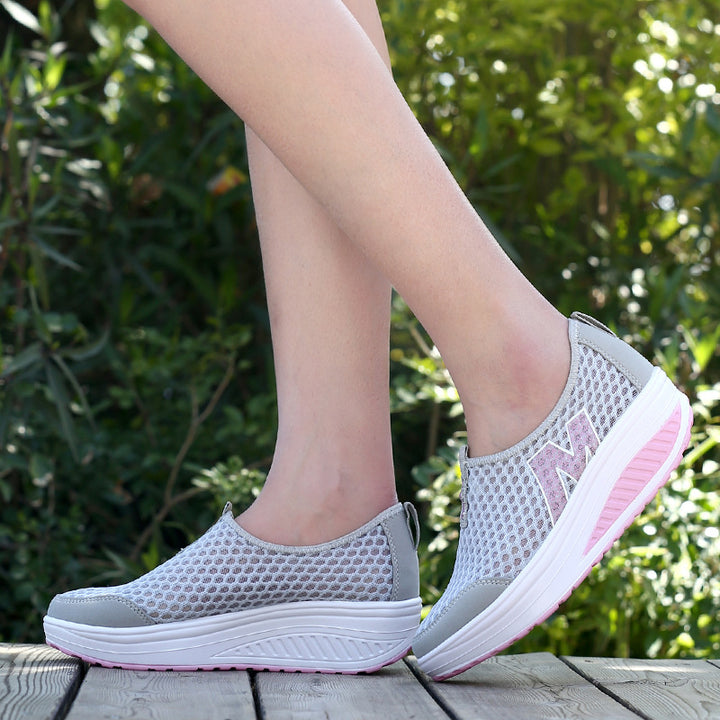 Women's lightweight mesh slip-ons with ergonomic wedge sole and shock-absorbing midsole Mune Fashion