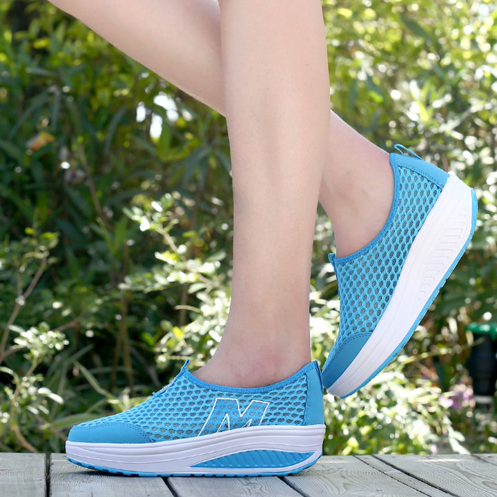 Women's lightweight mesh slip-ons with ergonomic wedge sole and shock-absorbing midsole Mune Fashion