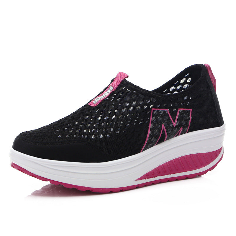 Women's lightweight mesh slip-ons with ergonomic wedge sole and shock-absorbing midsole Mune Fashion