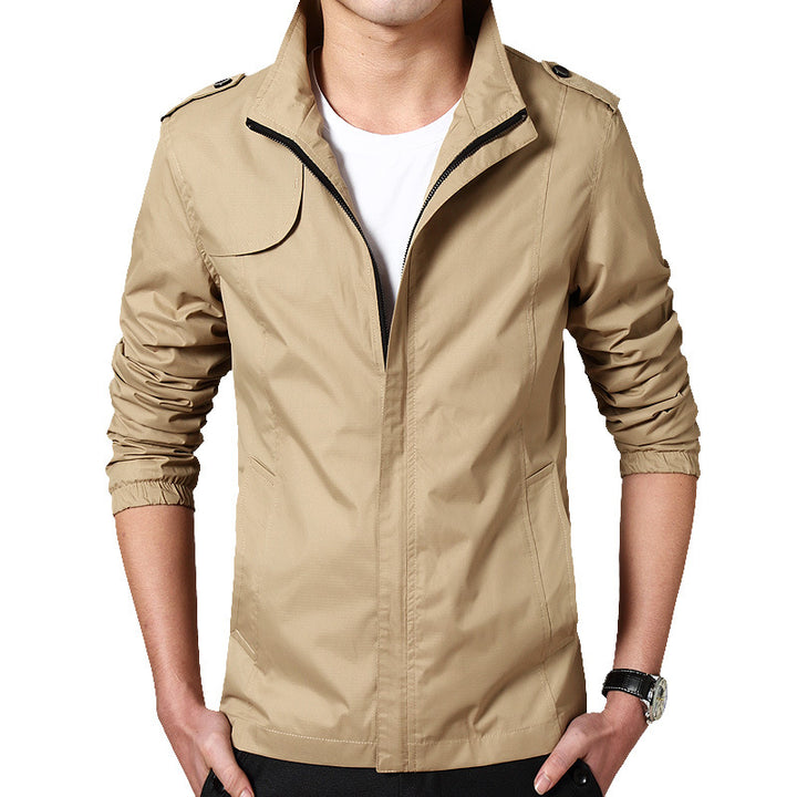 Men's Lightweight Field Blouson in Slim Fit with Stand-Up Collar and Shoulder Flaps Mune Fashion