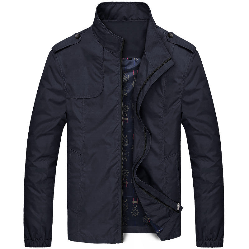 Men's Lightweight Field Blouson in Slim Fit with Stand-Up Collar and Shoulder Flaps Mune Fashion