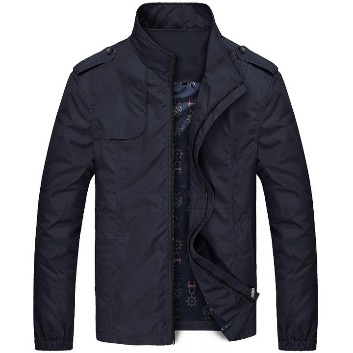 Men's Lightweight Field Blouson in Slim Fit with Stand-Up Collar and Shoulder Flaps Mune Fashion