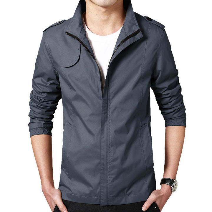 Men's Lightweight Field Blouson in Slim Fit with Stand-Up Collar and Shoulder Flaps Mune Fashion