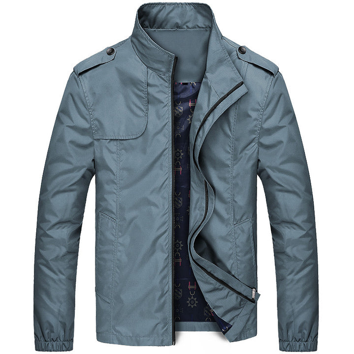 Men's Lightweight Field Blouson in Slim Fit with Stand-Up Collar and Shoulder Flaps Mune Fashion