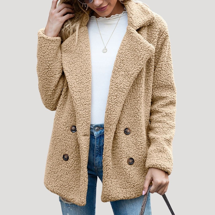 Mune | Women's Teddy Fleece Double-Breasted Winter Jacket