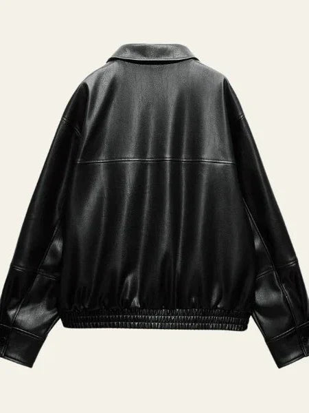 Mune | Faux Leather Bomber Jacket