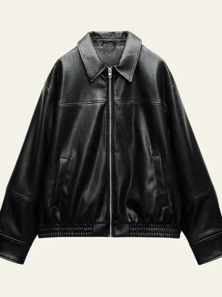 Mune | Faux Leather Bomber Jacket