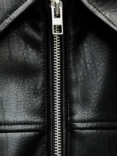 Mune | Faux Leather Bomber Jacket