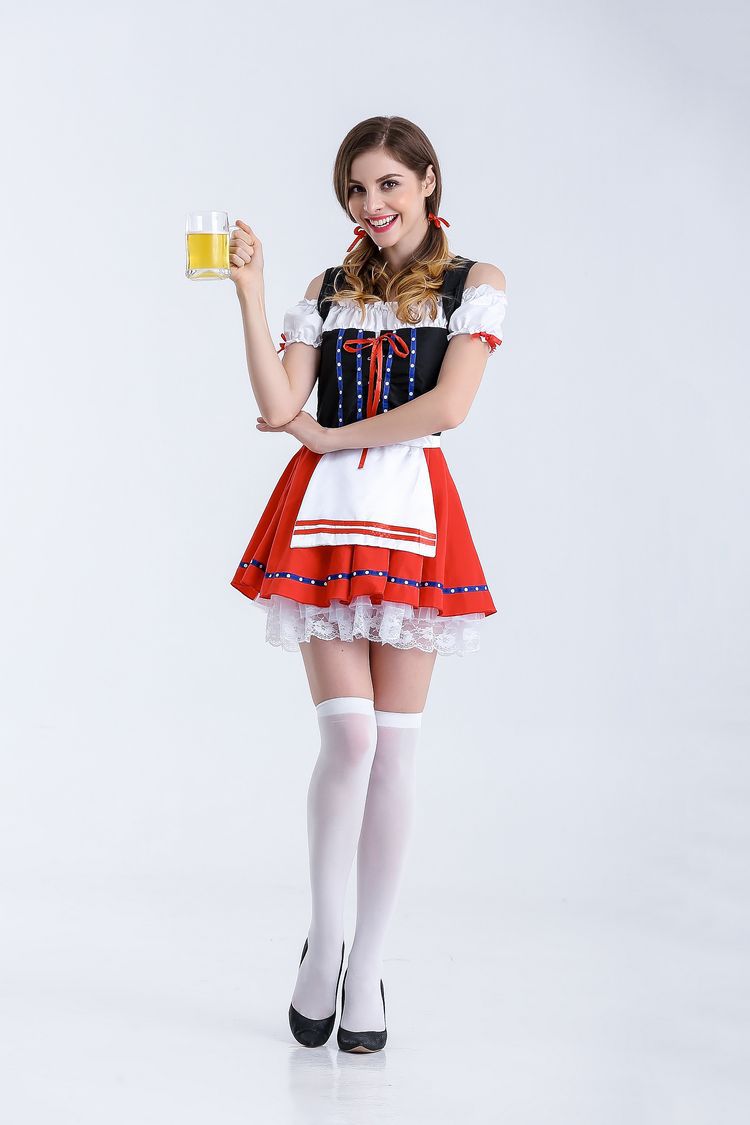 Ladies' authentic Oktoberfest Madl costume with laced corset wide trumpet sleeves Mune Fashion