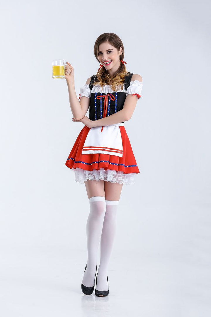 Ladies' authentic Oktoberfest Madl costume with laced corset wide trumpet sleeves Mune Fashion
