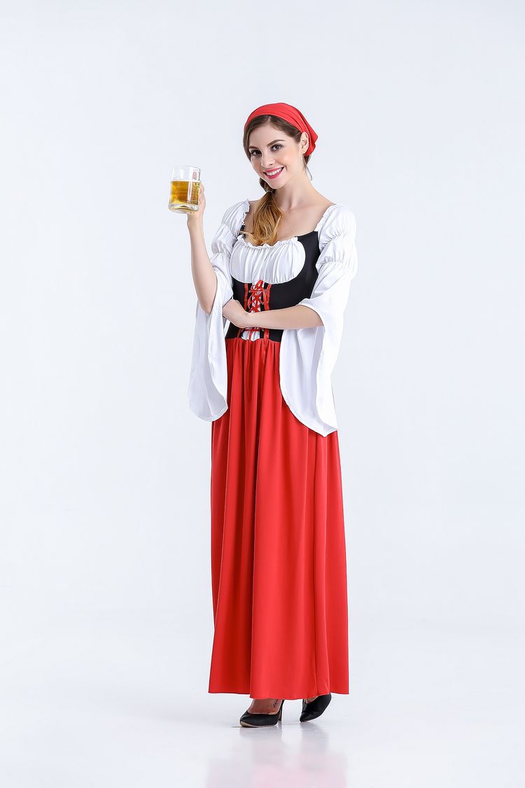 Ladies' authentic Oktoberfest Madl costume with laced corset wide trumpet sleeves Mune Fashion