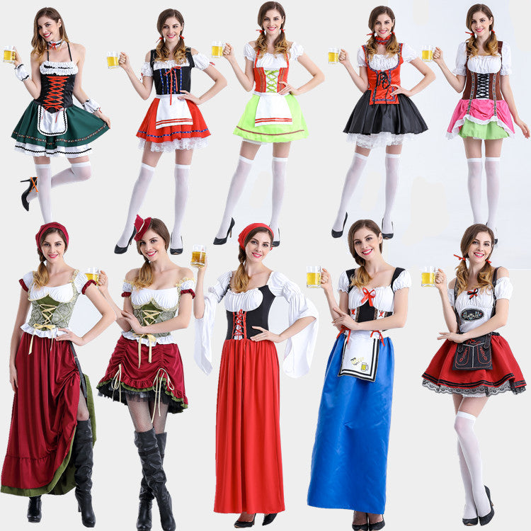 Ladies' authentic Oktoberfest Madl costume with laced corset wide trumpet sleeves Mune Fashion